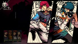 Two dramatic comic panels fill the screen mid-battle for a combo attack in Demonschool