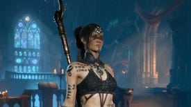 Diablo 4 image showing a class up of a Sorceress.